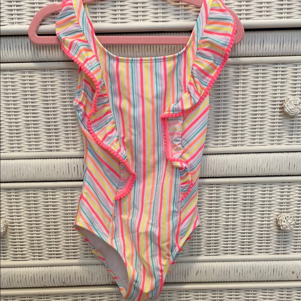 Cat & Jack Pink and Yellow One Piece Swimsuit with Ruffles